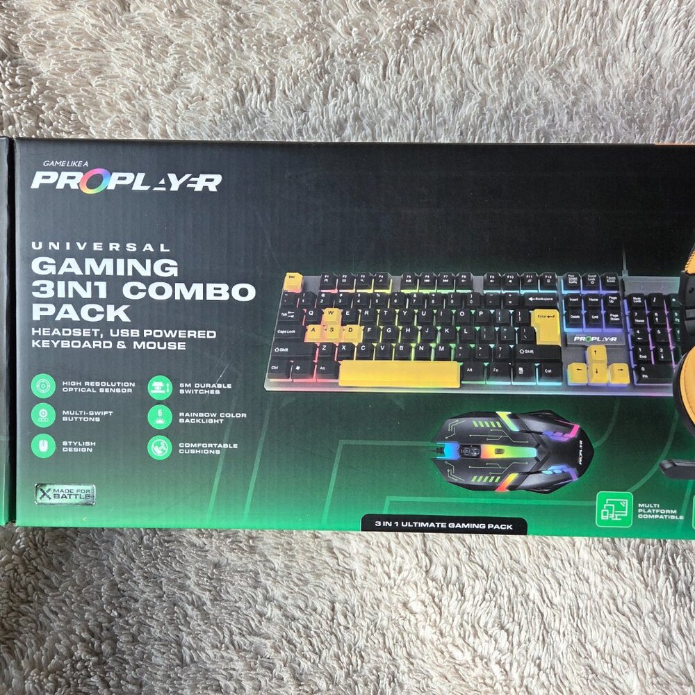 ProPlayer Universal Gaming Keyboard and Mouse, Like New